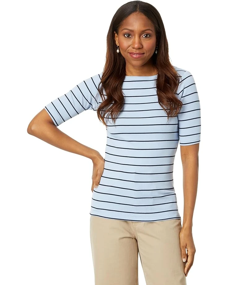 NIC+ZOE Wide Stripe Rib Knit Boatneck Tee | Shirts & Tops 3 NIC+ZOE Wide Stripe Rib Knit Boatneck Tee | Shirts & Tops