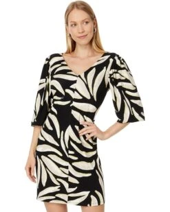 NIC+ZOE Breezy Leaves V-Neck Dress | Dresses