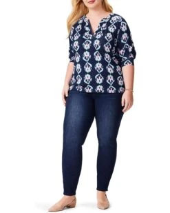 NIC+ZOE Plus Size Ocean Batik Top | Shirts & Tops -Clothing Fancy Shop 71XztMB7PsL. AC SR736920