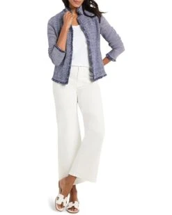 NIC+ZOE Notch Collar Fringe Mix Knit Jacket | Coats & Outerwear -Clothing Fancy Shop 71iVIqBEXL. AC SR736920