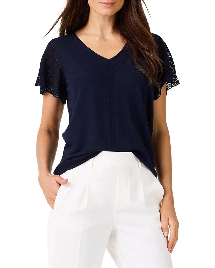 NIC+ZOE Pointelle Sleeve Sweater | Sweaters 3 NIC+ZOE Pointelle Sleeve Sweater | Sweaters