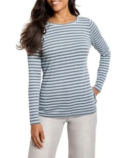 NIC+ZOE Striped Bracelet Sleeve Boat Tee | Shirts & Tops
