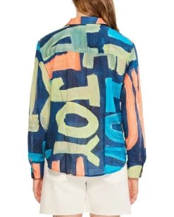 NIC+ZOE Love Art Joy Crinkle Shirt | Shirts & Tops -Clothing Fancy Shop 814T8 oXK2L. AC SR736920