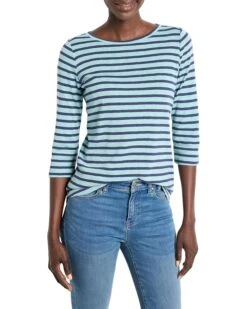 NIC+ZOE 3/4 Sleeve Stripe Boat Tee | Shirts & Tops