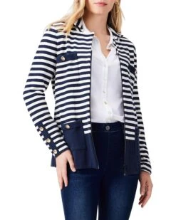NIC+ZOE Striped City Charm Knit Blazer | Coats & Outerwear