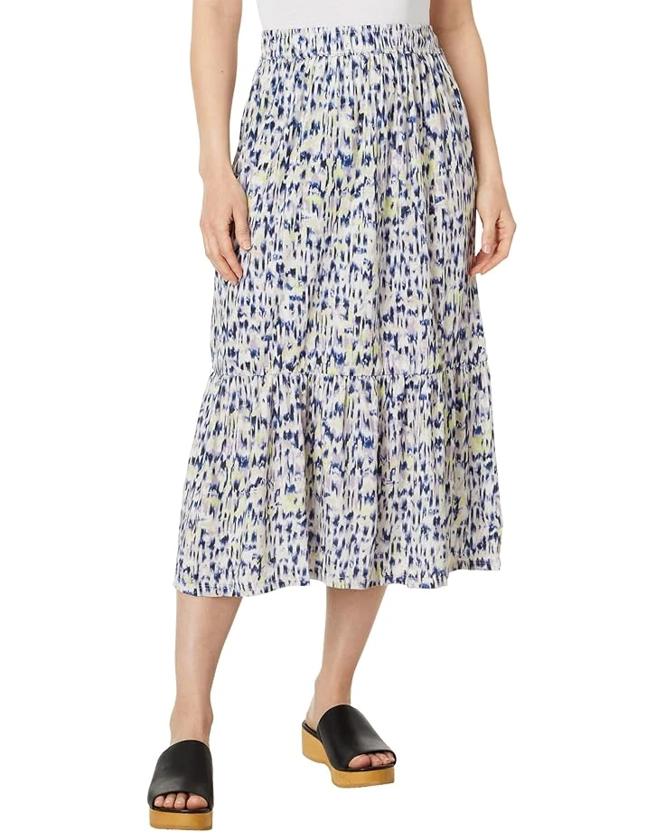 NIC+ZOE Abstract Ikat Tiered Midi Skirt | Skirts 3 NIC+ZOE Abstract Ikat Tiered Midi Skirt | Skirts