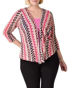 NIC+ZOE Plus Pixel Sunset 4-Way Cardigan | Sweaters
