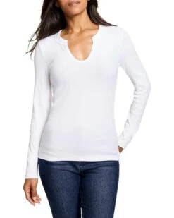 NIC+ZOE Seamed Up Split Neck Rib Tee | Shirts & Tops -Clothing Fancy Shop 81Oe4MzkvbL. AC SR736920