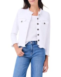 NIC+ZOE Petite Utility Fringe Mix Knit Jacket | Coats & Outerwear