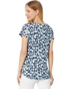 NIC+ZOE Hazy Blues Split Neck Tee | Shirts & Tops -Clothing Fancy Shop 81UBdvmEsbL. AC SR736920