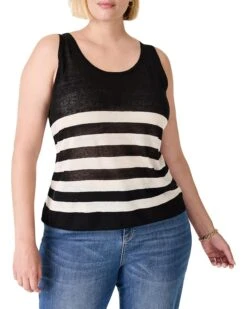 NIC+ZOE Plus Size Featherweight Striped Tank | Shirts & Tops