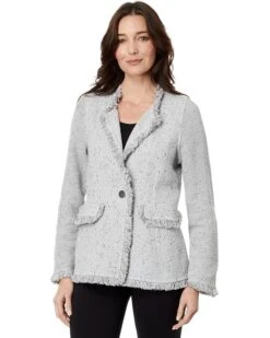 NIC+ZOE Petite Fringe Mix Knit Blazer | Coats & Outerwear