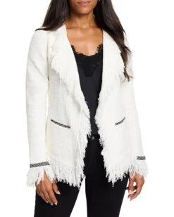 NIC+ZOE Statement Fringe Mix Knit Jacket | Coats & Outerwear
